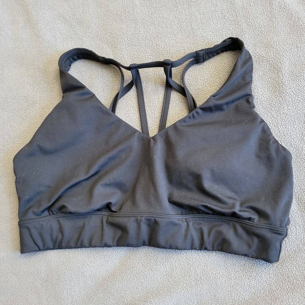 ALL IN MOTION TARGET Sports Bra Womens Black Strappy Strings Athletic Activewear